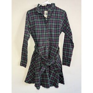 Kiel James Patrick Cozy Cabin Flannels Shirt Dress Womens XS Plaid NWT